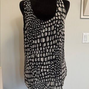 Joie Black and Cream Patterned Tank Top